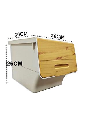 Motek Bambu Tekerlekli Organizer Çok Amaçlı Saklama Kutusu 1X12 Lt