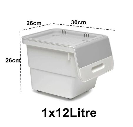 Motek Beyaz Tekerlekli Organizer Çok Amaçlı Saklama Kutusu 1X12 Lt