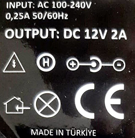 12 Volt 2Amper 24 Wat Çok Amaçlı Switch Mode Adaptör Güçkaynağı