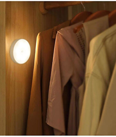 USB Şarjlı PIR Hareket Sensörlü Gece Lambası Magnet Mıknatıslı 4000K-Gün Işığı-1Ad