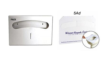 Klozet Kapak Örütüsü 5 Paket 1250 Adet+Palex Çelik Klozet Örtü Dispenseri-3802-2