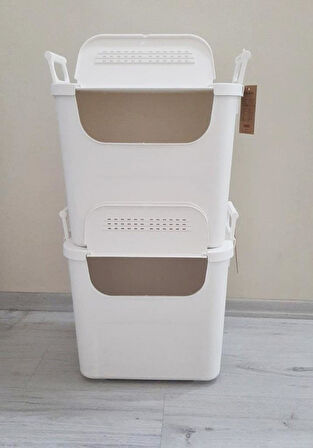 Geseus Motek  Mybox 2x30 Litre Kulplu Çok Amaçlı Organizer Saklama Kutusu-MT-35