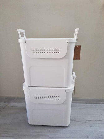 Geseus Motek  Mybox 2x30 Litre Kulplu Çok Amaçlı Organizer Saklama Kutusu-MT-35