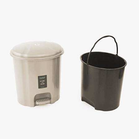 Motek Elit Pedallı Plastik Çöp Kovası İç Kovalıı 22 Lt-Krem