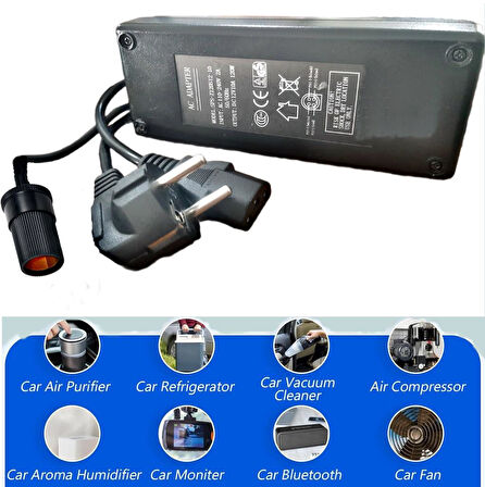 ICECO Oto Buzdolabı İçin Çakmak Adaptörü Araç Çakmaklık Çevirici Ev,Ofis Tipi Çevirici Adaptör120W/10A/12Volt