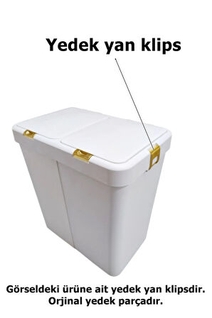 Motek Gold Çamaşır Sepeti Yedek Gold Yan Klips 40-80 Litre Uyumlu 2Adet-GOLD