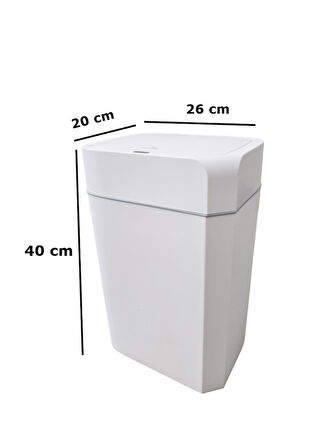 Sensörlü Otomatik Plastik Çöp Kovası 18 Litre + Deterjan Hazneli Silikon Klozet Fırçası
