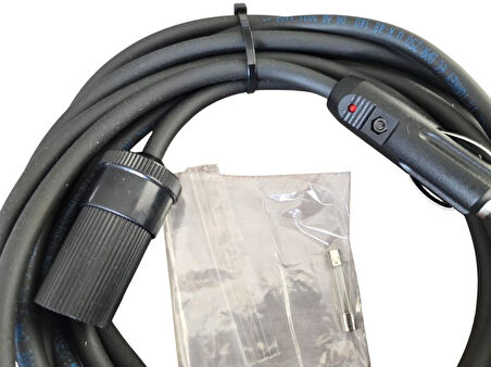 Araç Çakmak Uzatma Kablosu 12-24 Volt 16 Amper 2 X1,5 mm TTR Bakır 10 Metre-Siyah