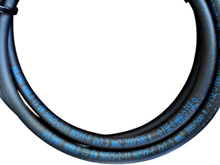 Araç Çakmak Uzatma Kablosu 12-24 Volt 16 Amper 2 X1,5mm TTR Bakır 5 Mt-Siyah