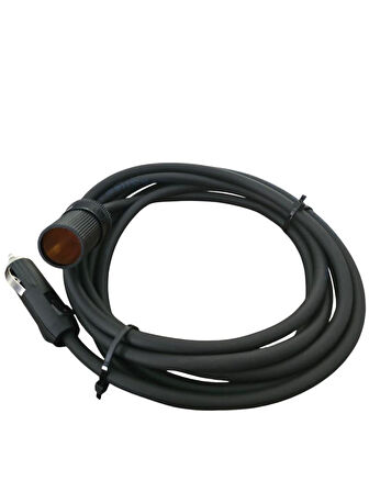Araç Çakmak Uzatma Kablosu 12-24 Volt 16Amper 2 X1,5mm TTR Bakır 3 Mt-Siyah