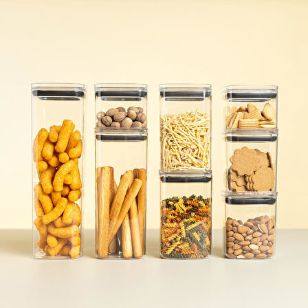 Geseus Dikdörtgen Hava Geçirmez Erzak Saklama Kabı 12 Adet 2100 ML