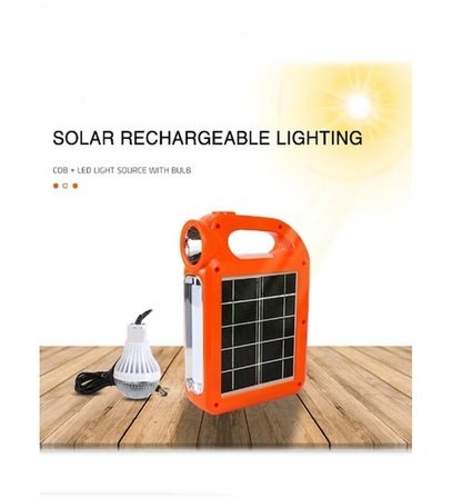 Geseus Led Solar Powerbank Özellikli Güneş Enerjili Işıldak 1 Ampul Hediye