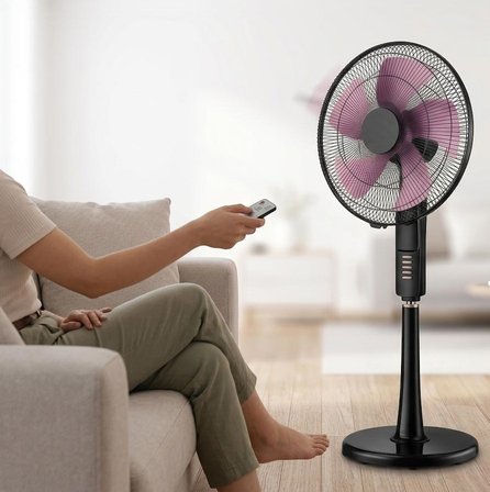 Geseus Uzaktan Kumandalı Sessiz Vantilatör - 45W %100 Bakır Motorlu 5 Kanatlı