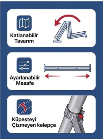Duvara Monteli Paslanmaz Alüminyum Makaralı Katlanır Çamaşır Askısı İp Hediyeli