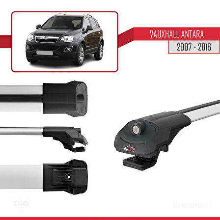 Vauxhall Antara 2007-2016 Arası ile Uyumlu ACE-1 Ara Atkı Tavan Barı Gri 2 Adet