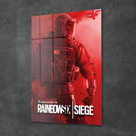 Decovetro Cam Tablo Kırmızı Rainbowsix Siege