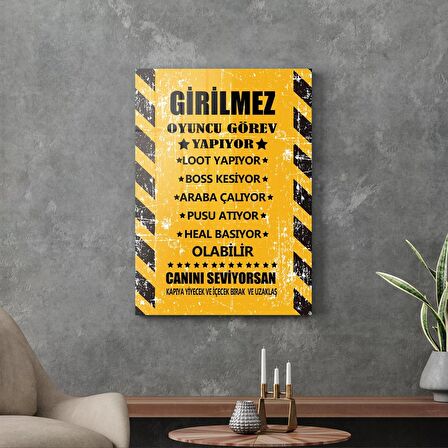 Decovetro Cam Tablo Gamer Eskitilmiş Uyarı Yazılı