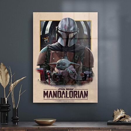 Decovetro Cam Tablo Renkli Mandalorian