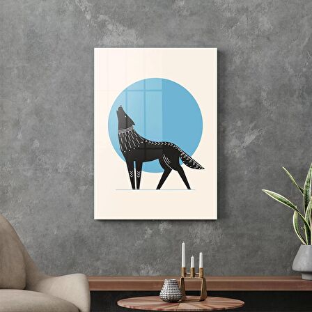 Decovetro Cam Tablo Minimal Kurt Desenli