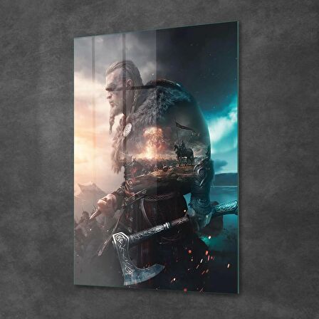 Decovetro Cam Tablo Assassin's Creed Renkli Valhalla