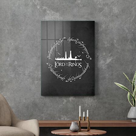 Decovetro Cam Tablo Yazılı Gri Yüzüklerin Efendisi