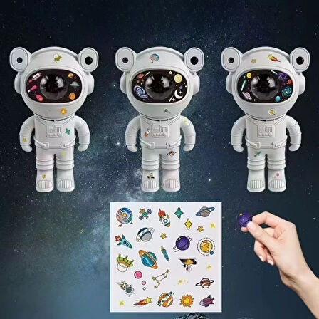 CELİK AVM® Stickerlı ,Kumandalı ASTRONOT Model Gece Lambası