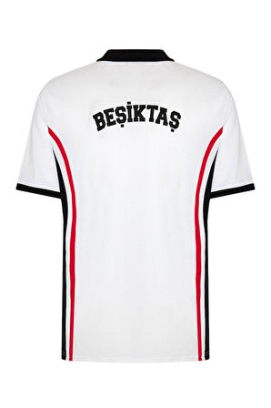 Beşiktaş Orijinal Lisanslı Beyaz Polo Yaka T-Shirt