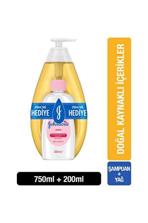 Johnson's Baby 750 ml Şampuan + 200 ml Yağ Hediye