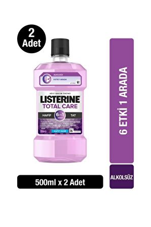 Listerine Total Care Hafif Tat Alkolsüz Ağız Bakım Suyu 500 Ml x2