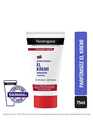 Neutrogena Konsantre Formül Nemlendirici Parfümsüz El Kremi 75 Ml 24 Adet