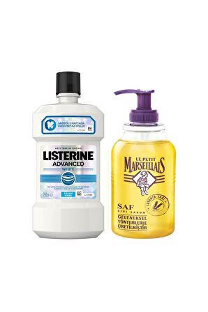 Listerine Advance White Hafift Tat Nane Aromalı Ağız Çalkalama Suyu 250 ml + Le Petit Marseillais Lavanta Sıvı Sabun 300 ml Hijyen Seti