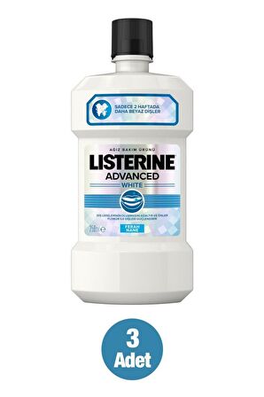 Listerine Ağız Bakım Suyu Advenced White 250 ml x 3 Adet