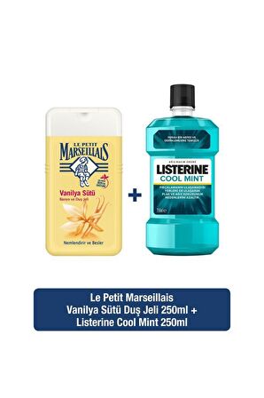 Vanilya Sütü Aromalı Nemlendirici Tüm Ciltler İçin Kalıcı Kokulu Duş Jeli 400 ml + Listerine 250 ml