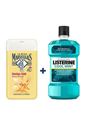 Vanilya Sütü Aromalı Nemlendirici Tüm Ciltler İçin Kalıcı Kokulu Duş Jeli 400 ml + Listerine 250 ml