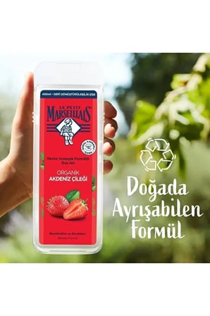 Akdeniz Çileği Aromalı Nemlendirici Tüm Ciltler İçin Kalıcı Kokulu Duş Jeli 2 x 400 ml