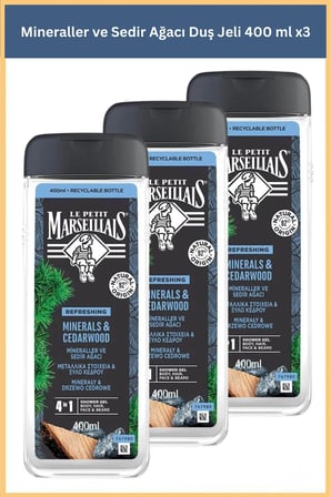 Le Petit Marseillais Sedir Ağacı Aromalı Nemlendirici Tüm Ciltler İçin Kalıcı Kokulu Duş Jeli 3 x 400 ml