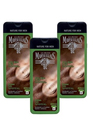 Le Petit Marseillais Men Ardıç Ağacı Aromalı Ferahlatıcı Tüm Ciltler İçin Kalıcı Kokulu Duş Jeli 3 x 400 ml