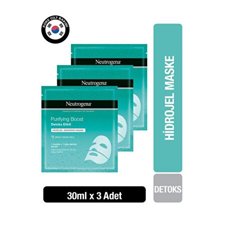 Neutrogena Purifying Boost Arındırıcı Detoks Hidrojel Maske x3