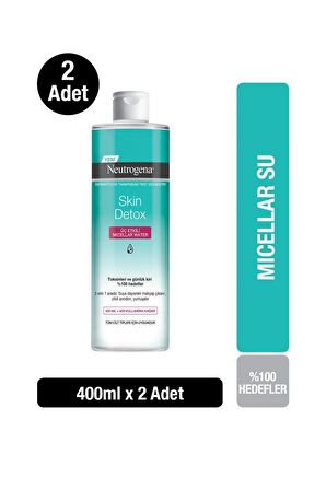 Neutrogena Skin Detox Tüm Ciltler için Temizleyici Parfümsüz Yüz Temizleme Suyu 2x400 ml 