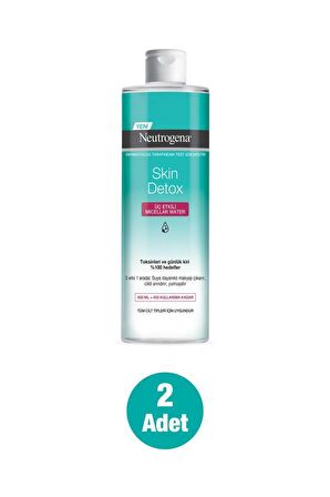 Neutrogena Skin Detox Tüm Ciltler için Temizleyici Parfümsüz Yüz Temizleme Suyu 2x400 ml 