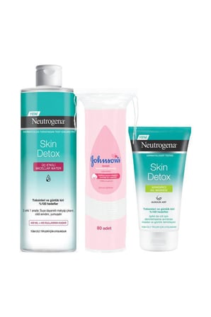 Neutrogena Skin Detox Micellar Water 400ml+Arındırıcı Kil Maskesi 150ml+Johnson’s Baby Pamuk 80 adet