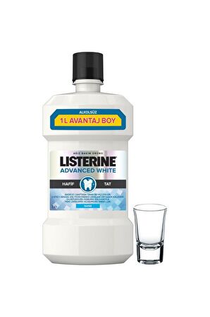 Listerine Advanced White 1000 ml Ağız Bakım Suyu Bardak Hediyeli