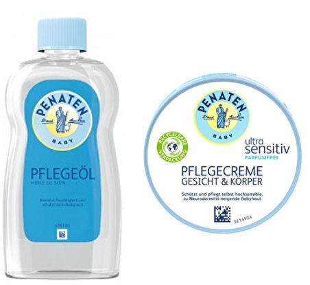 Penaten Baby Bebek Bakim Yağ 500Ml + Penaten Baby Ultra Hassas Cilt&Vücut Bakim Kremi 100Ml SET