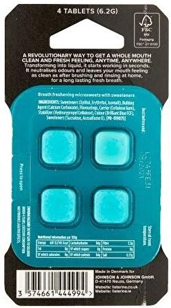 Listerine Go Tabs Clean Mint Çiğneme Tableti 4 lü