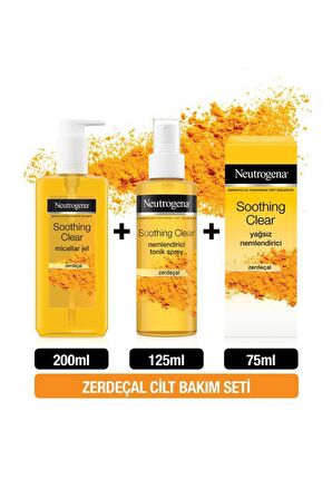 Neutrogena Soothing Clear Micellar Jel 200 ml + Tonik 125 ml + Yağsız Nemlendirici 75 ml