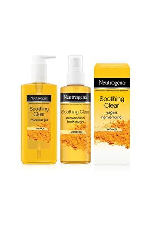 Neutrogena Soothing Clear Micellar Jel 200 ml + Tonik 125 ml + Yağsız Nemlendirici 75 ml