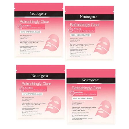 Neutrogena Canlandırıcı Pembe Greyfurt Yüz Maskesi 30 ml 4 ADET