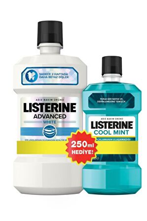 Listerine Advanced White 500 Ml + 250 Hediyeli Set