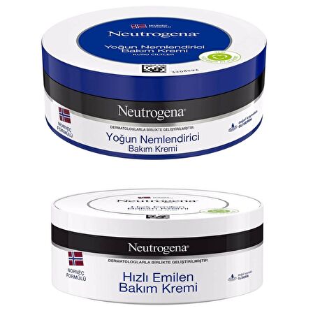 Neutrogena Hızlı Emilen Bakım Kremi 200 ml + Yoğun Nemlendirici Bakım Kremi 200 ml