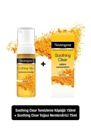 Neutrogena Soothing Clear Akneli Ciltler için Temizleyici Zerdeçallı Yüz Temizleme Köpüğü 150 ml & Nemlendirici 75 ml 